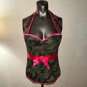 Camo Boned Corset Large